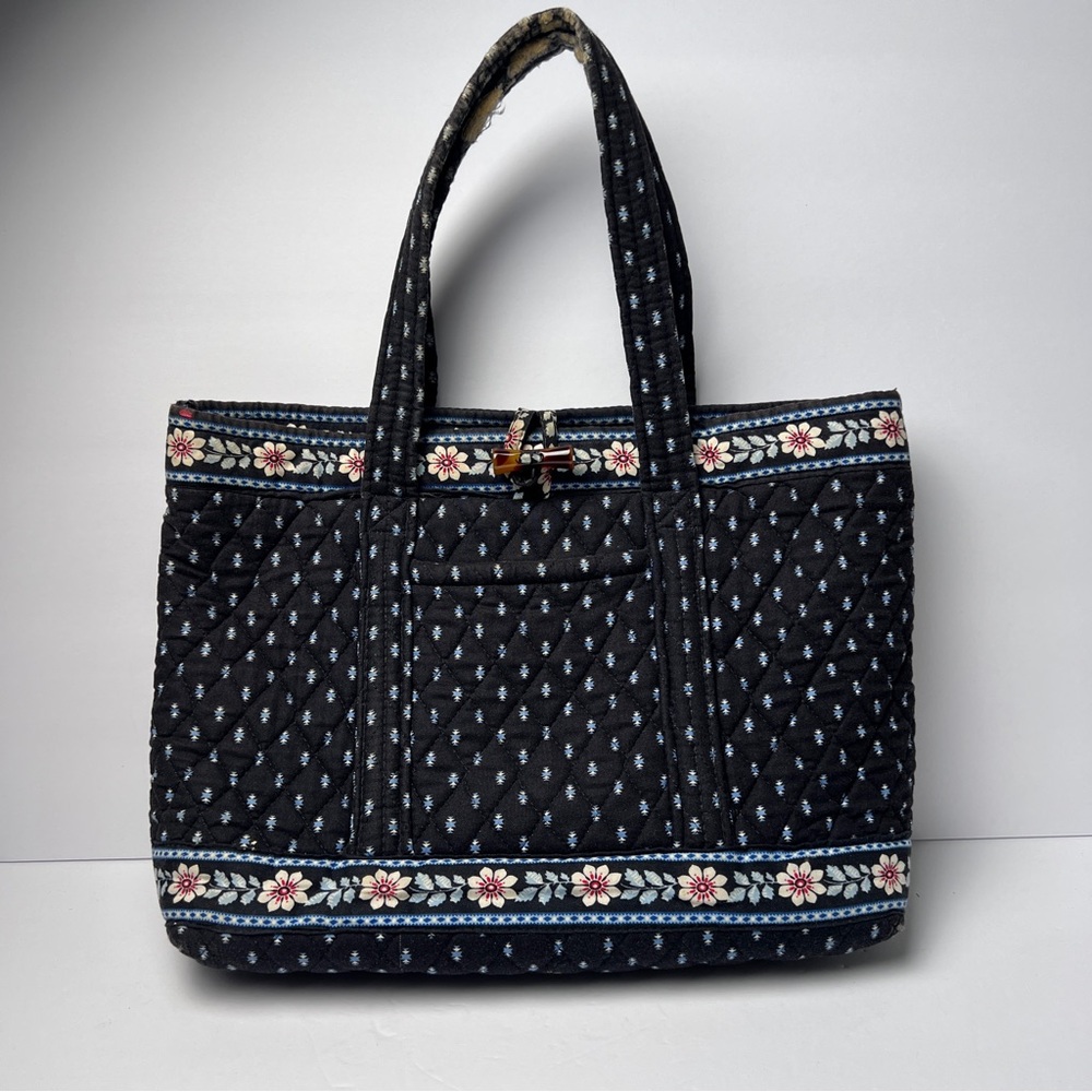 Vera Bradley Alpine Black Floral Toggle Closure Pocketbook